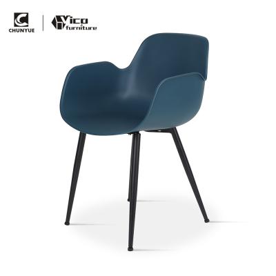 China Other Modern Design Green PP Plastic Chair With Metal Legs for sale