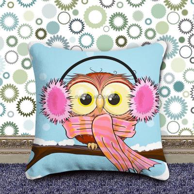 China New Classic/Postmodern Partial Round Pillow Case DIY Art Mosaic Cross Stitch Home Decor Diamond Painting Cushion Cover Replacement Drill Cartoon Owl for sale