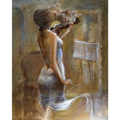 China Classical Handmade Pattern Canvas Oil Painting By Number Sexy Women Picture For Home Decor And Wall Decoration for sale