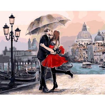 China New Classical/Post-modern DIY Oil Painting by numbers oil Sweet Lovers for living room Figure painting calligraphy abstract oil painting for sale