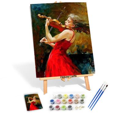 China New Classical / Postmodern The Woman Who Plays The Violin Picture Oil Painting By Numbers For Home Decor for sale