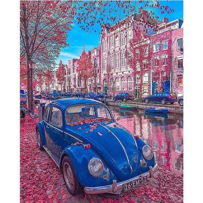 China Europe car design oil painting paint by numbers diy picture drawing coloring on canvas hand painting wall paint by number for sale