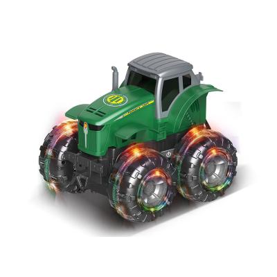 China Flywheels With Lights And Music Factory Price Friction Powered Car Small Farmer Truck Cheap Cool Funny Toys With Light Sound for sale