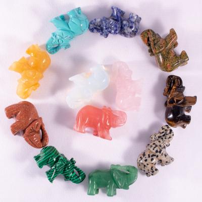 China China China Hand Carved Natural Semi Precious Stone Carving Elephant Animals for sale