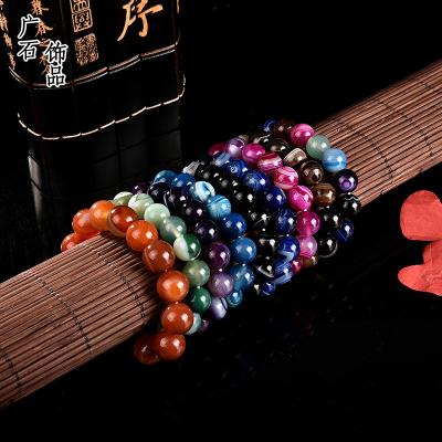 China Natural Casual/Sporting Agate Gemstone Bracelets Healing Stone Beads White Bead Bracelet Bangles For Women Jewelry for sale