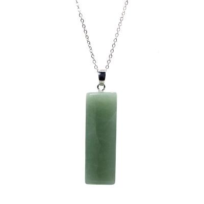 China Wholesale CLASSIC Natural Pendant Fashion Stone Simple Geometric Rectangular Solid Pendant Necklace for sale