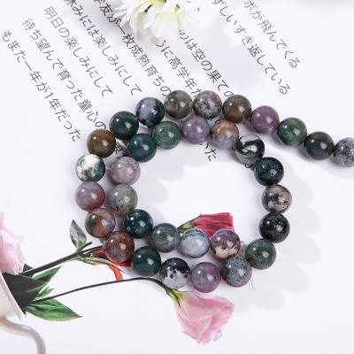 China Wholesale Large Size Fashional Souvenir Gifts 4mm To 12mm Various Colors Indian Agate Round Stone Beads for sale