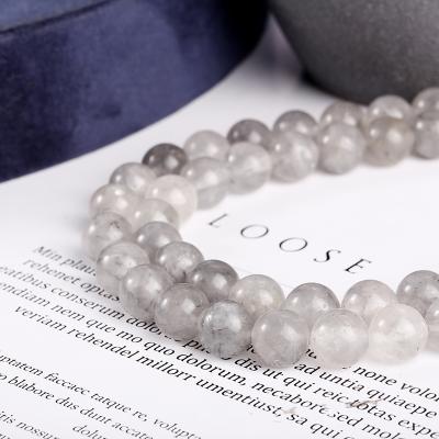 China Fashional Keepsake Gifts Wholesale Natural Gemstone Beads Around Gray Cloud Healing Crystal Beads For Jewelry Making for sale