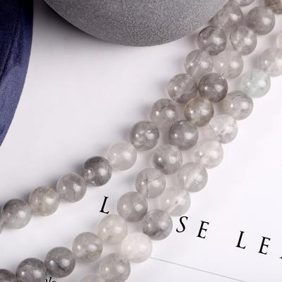 China Fashional Keepsake Gifts Wholesale Natural Gemstone Beads Around Gray Cloud Healing Crystal Beads For Jewelry Making for sale