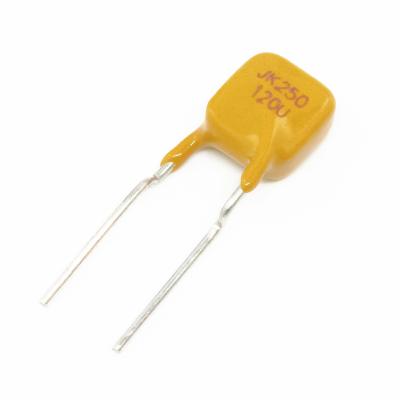 China JK250-Serie Dip Polymer PTC zurücksetzbare Sicherung JK250-120U 250V 0,12A zu verkaufen