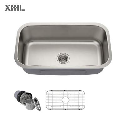 China Factory Free Faucet Kitchen Sinks Fregadero 8047 Under Mount Single Bowl Kitchen Sink Stainless Steel for sale