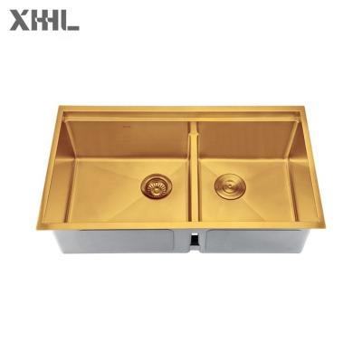 China Without Faucet Golden Handmade Sink 33