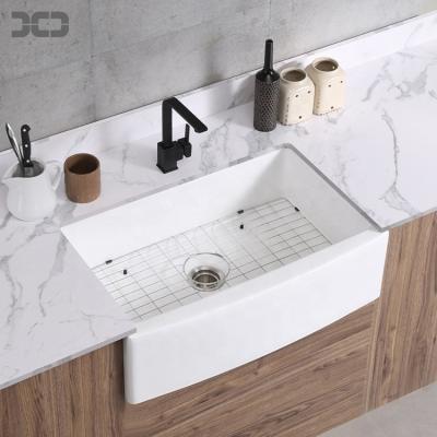 China Without Faucet cUPC White Farmhouse Kitchen Sink Apron Front Porcelain Ceramic Kitchen Sinks for sale