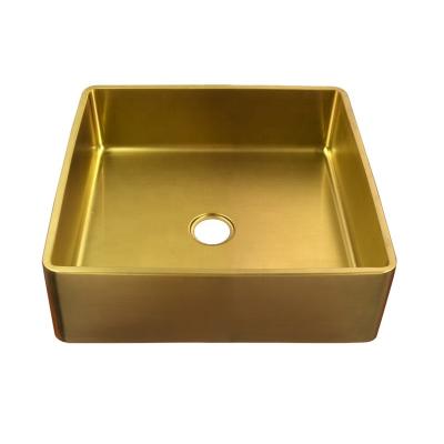 China Modern Custom Bathroom Sink Face Lavatory Inox Square Shape Black Gold Color Stainless Steel Bathroom Sink Cabinet Basins Modern for sale