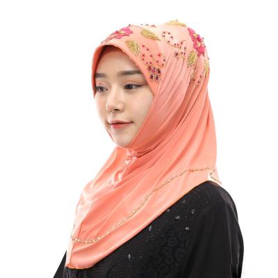 China Other Dropshipping/Handmade Beaded Muslim Headscarf Sweater Islamic Convenient Scarf Spot Wholesale/OEM Southeast Asia Malaysia for sale