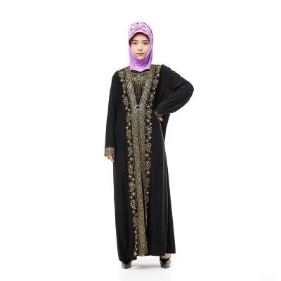 China Dropshipping/Spot/OEM Wholesale Hot Lace Cotton Drill Muslim Women's Long Dress Islamic Worship Dress L for sale