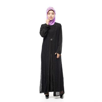 China Dropshipping/Spot/OEM Wholesale Hot Lace Cotton Drill Muslim Women's Long Dress Islamic Worship Dress L for sale