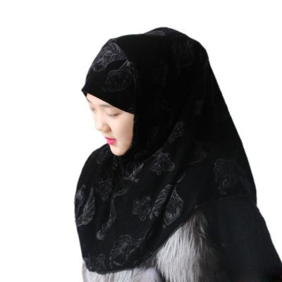 China Other dropshipping/Muslim women's head of autumn and winter gold velvet warm embossed Islamic women's clothing spot wholesale/OEM for sale