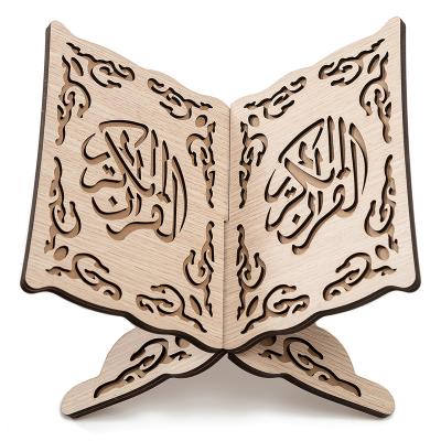 China Muslim Reading Stand Dropshipping/Wood Stain Wholesale/OEM 25*28cm Carving Tools Quran Reading Stand Quran Muslim Islamic Studying sta for sale