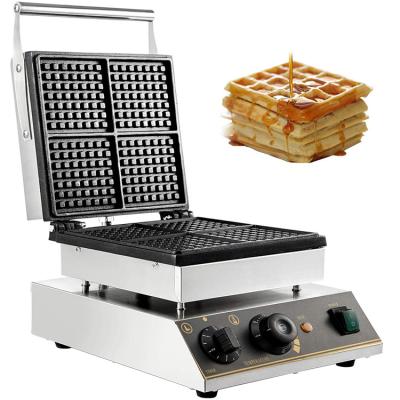 China Adjustable Thermostat 1750W Stainless Steel Cost Iron Mini Industrial Waffle Maker for sale