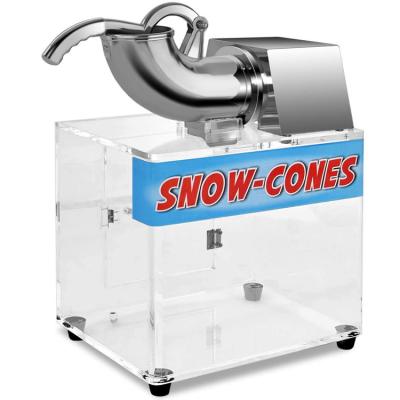 China Hotel Snow Cone Machine Stainless Steel Double Blades Ice Crusher Acrylic Smoothy Shaver for sale