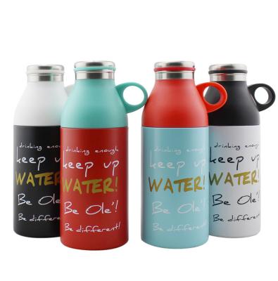 China PORTABLE vacuum stainless steel thermos mug, hand held cover, creative gift, fashionable outdoor sports bottle for sale