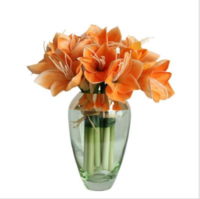 China Art Decor Real Touch Artificial Clivia Orchid Stem for Home Wedding Decoration for sale