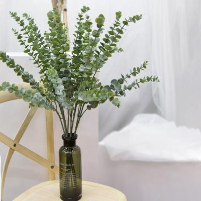 China Minimalist Artificial Touch Real Grass Plants Eucalyptus Plastic Flower Stems Artificial Eucalyptus Leaf for sale