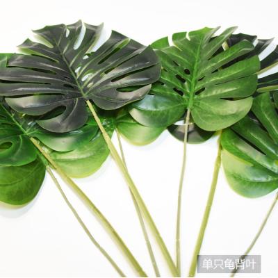 China Long Stem Plant Fake Leaf Single Stem Monstera Leaf Indoor Outdoor Decoration for sale