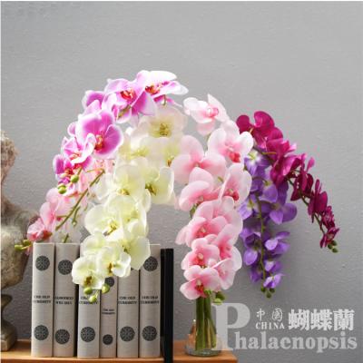 China Beautiful Orchid Stems Artificial Flowers Real Touch Latex Faux Phalaenopsis Branches for sale