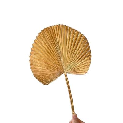 China Home Decor Artificial Plastic Fan Gold Color For Home Decor for sale