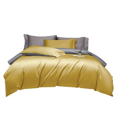 China Folded Yellow Luxury Sheet Set Bedding Flat Fitted Sheets Hotel Bedding Sets Luxury Wholesale for sale