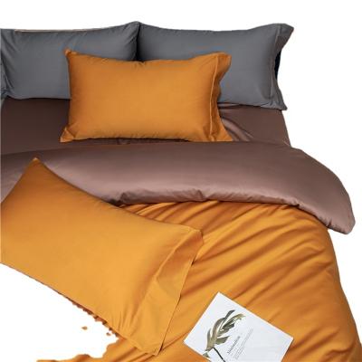 China Designers Orange Folded Sheets Bedding Set Bedding Sets Luxury King Duvet Cover Customized for sale