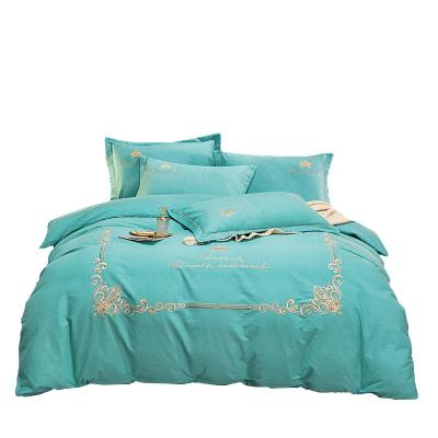 China Folded cotton linen bedding set queen bed set wholesale four-piece set home textile for sale