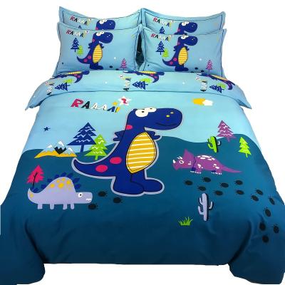 China Folded Dinosaur Kids Bedding Sets Custom 100% Cotton Kids Cartoon Duvet Cover for sale