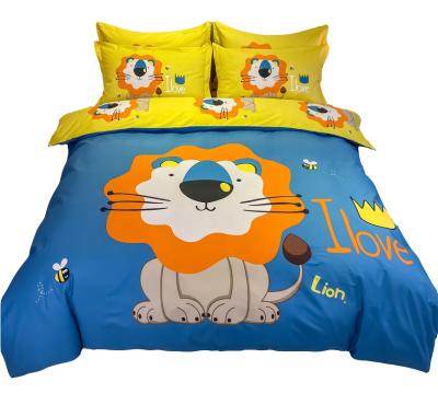 China Wholesale 100% cotton bedding set boy kids bedding set cotton cartoon lion twin made in China for sale