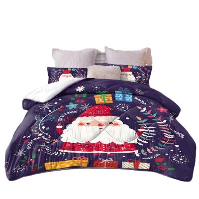 China Christmas Hot Sale Luxury Twin Folded Santa Claus Wholesale King Comforter Queen Bedding Sets for sale