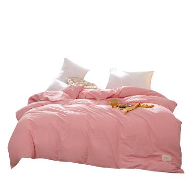 China Single Pink Bed Duvet Covers Soft Washed Autumn Spring Cozy Cotton Duvet Cover Christmas Duvet Cover for sale