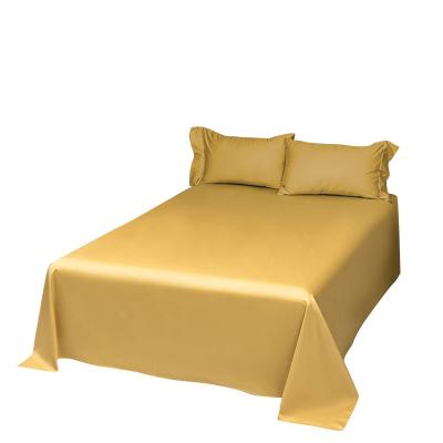 China Online Shopping Luxury 100% Solid Cotton TWILL Sheet Bed Sheets Yellow for sale