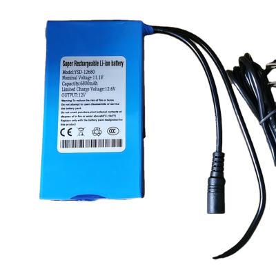 China Toys Super DC 12V Lithium Battery Pack 6800mah With CE ROHS Approved 12.6V 1A Charger For CCTV Camera Led Strips for sale