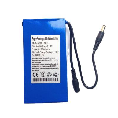 China Custom Toys Super Rechargeable OEM 12V Li-ion Battery Pack For LED Light 11.1V 9800mah Security Camera LAN Router for sale