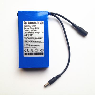 China High Quality Rechargeable Toys 11.1V/12V 6800mAh Li-ion Battery Pack For Wi-Fi Boosters CCTV Camera LAN Router for sale