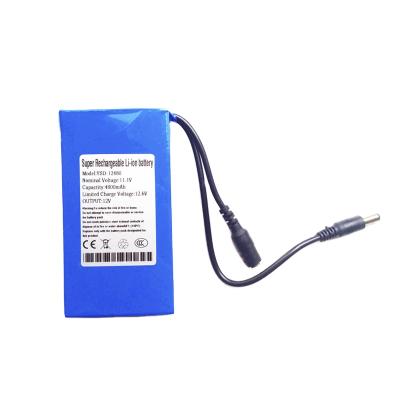 China Manufacture Toys 12V 4800mAh Rechargeable Battery Lithium Li-ion Batteries For 12V CCTV Camera LED Light for sale