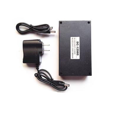 China Super Toys 9800mah 2 in 1 Li-ion Rechargeable Battery 12V 5V with Switch USB Connector for LED Security Camera for sale