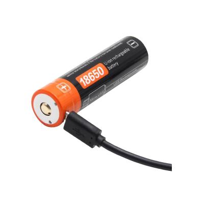 China USB 3.7V 2600mAh 18650 Rechargeable Toys Li-ion DC-Charging Battery For Torch Flashing for sale