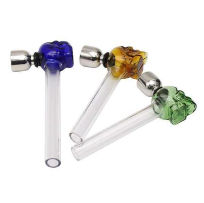 China New Design Glass Bowl Tobacco Pipe Glass Filters Smoking Metal Herb Pipes Smoking Accessories for sale