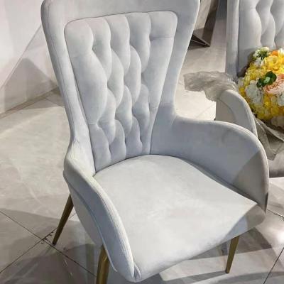 China Modern Design Adjustable Luxury Restaurant Fabric (Other) Dining Velvet Chairs Top Quantity Metal OEM Dining Chair for sale