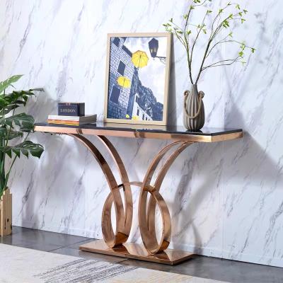 China Modern Stainless Steel Modern Furniture Marble Console Table XG050 Top Design for sale