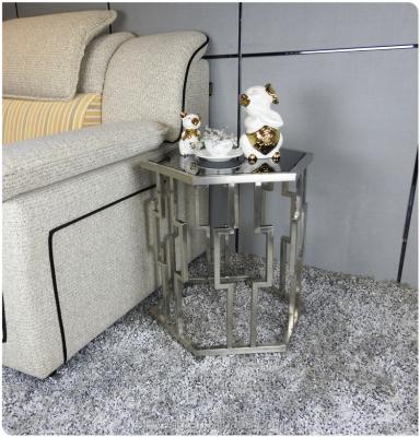 China Indoor Furniture Marble Top (Other) Corner Table Adjustable With Stainless Steel Frame for sale