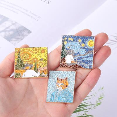 China Creative Europe Oil Painting Enamel Pins Custom Drawing Lapel Pins Badges for Collectibles Pins for sale